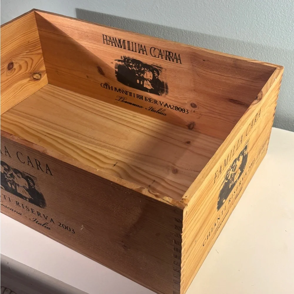 Chianti Reserva Vintage Wooden Wine Crate Familia Cara Italy